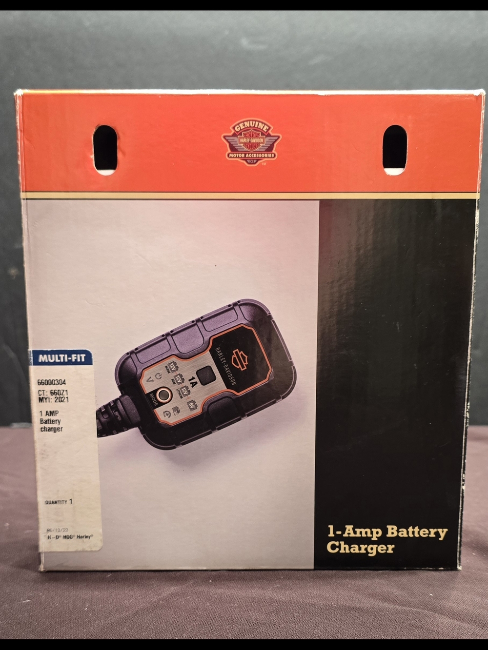 Harley-Davidson 1-Amp Battery Charger - Black & Orange